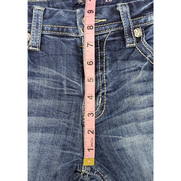 MISS ME Womens Jeans - Blue Denim, Curvy Boot, Sparkle Rhinestones, 28x30 - Picture 7 of 8